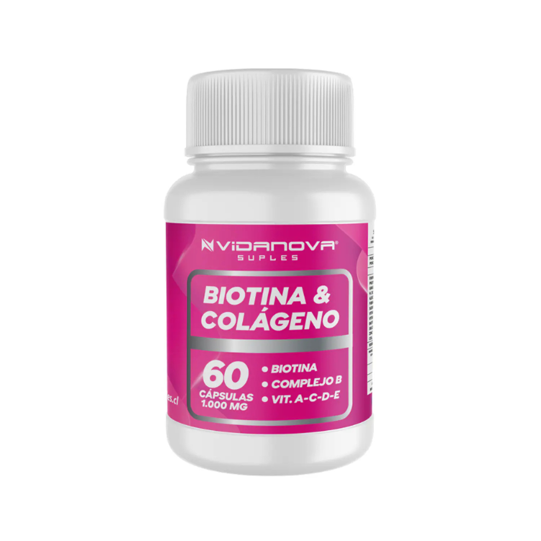 BIOTINA + COLÁGENO 1000MG 60CAPS - VIDANOVA